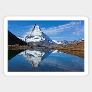 Matterhorn, Zermatt, Valais, Switzerland, Europe, autumn, Riffelsee Sticker